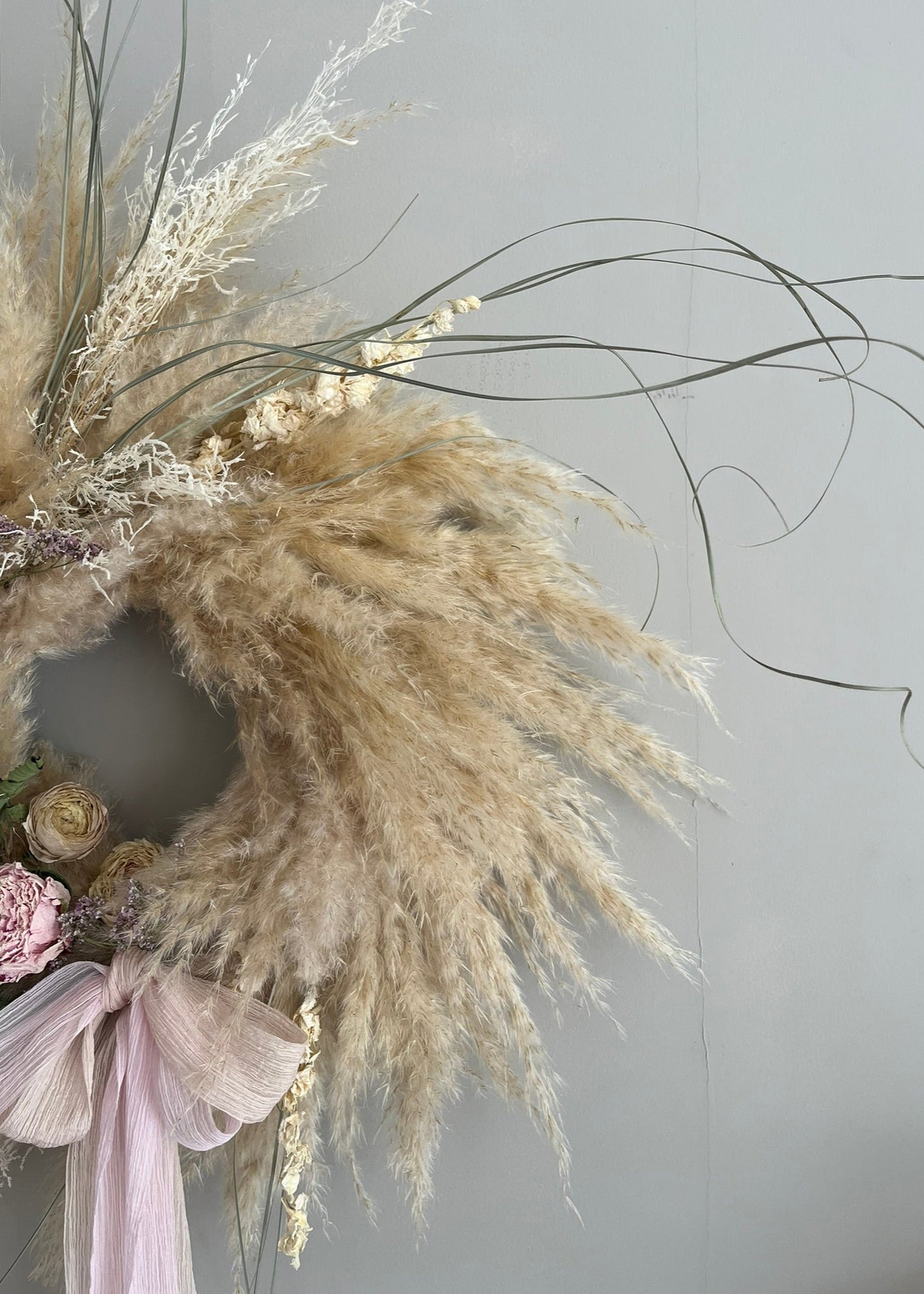 Pink Pampas Grass Wreath
