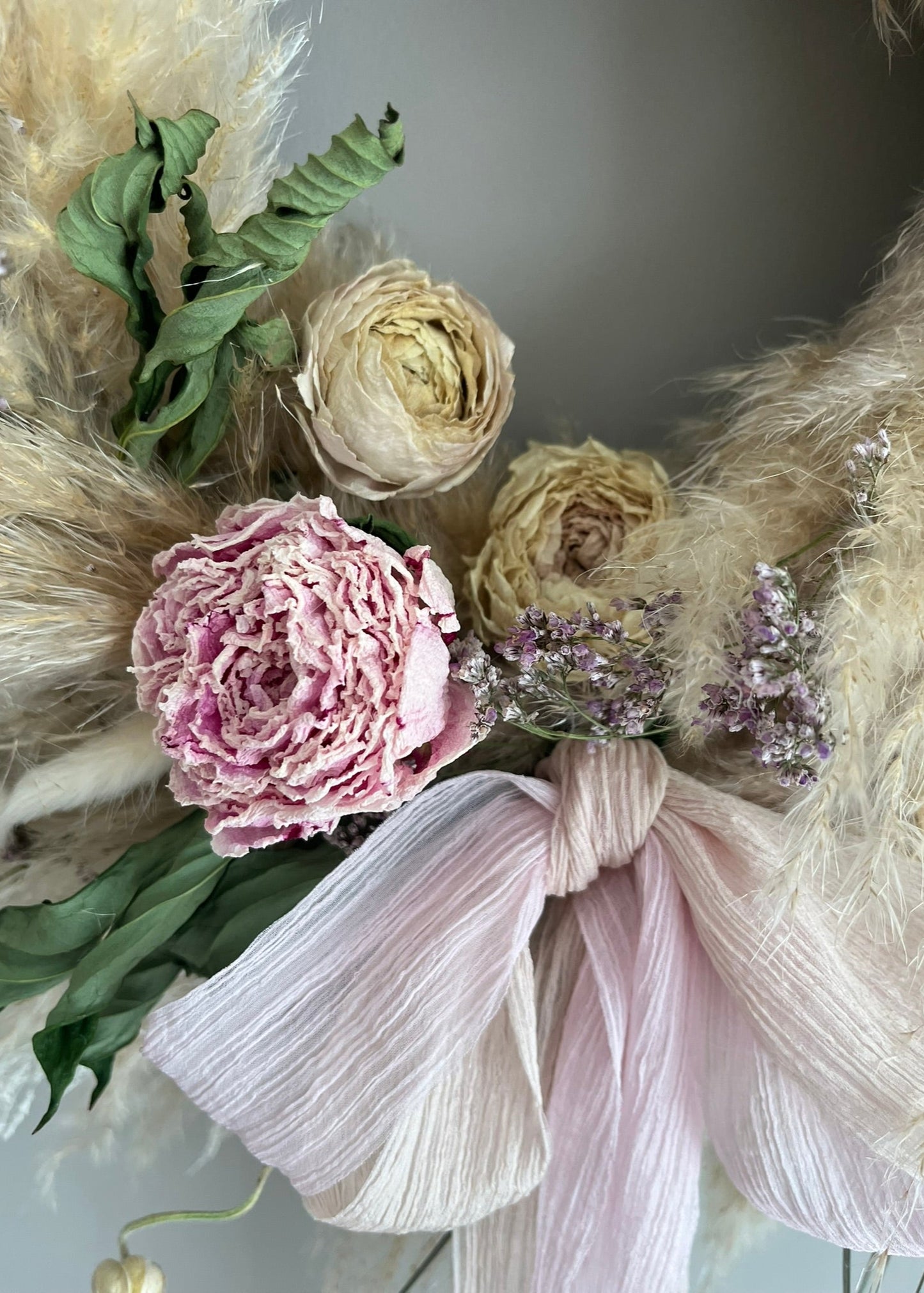 Pink Pampas Grass Wreath