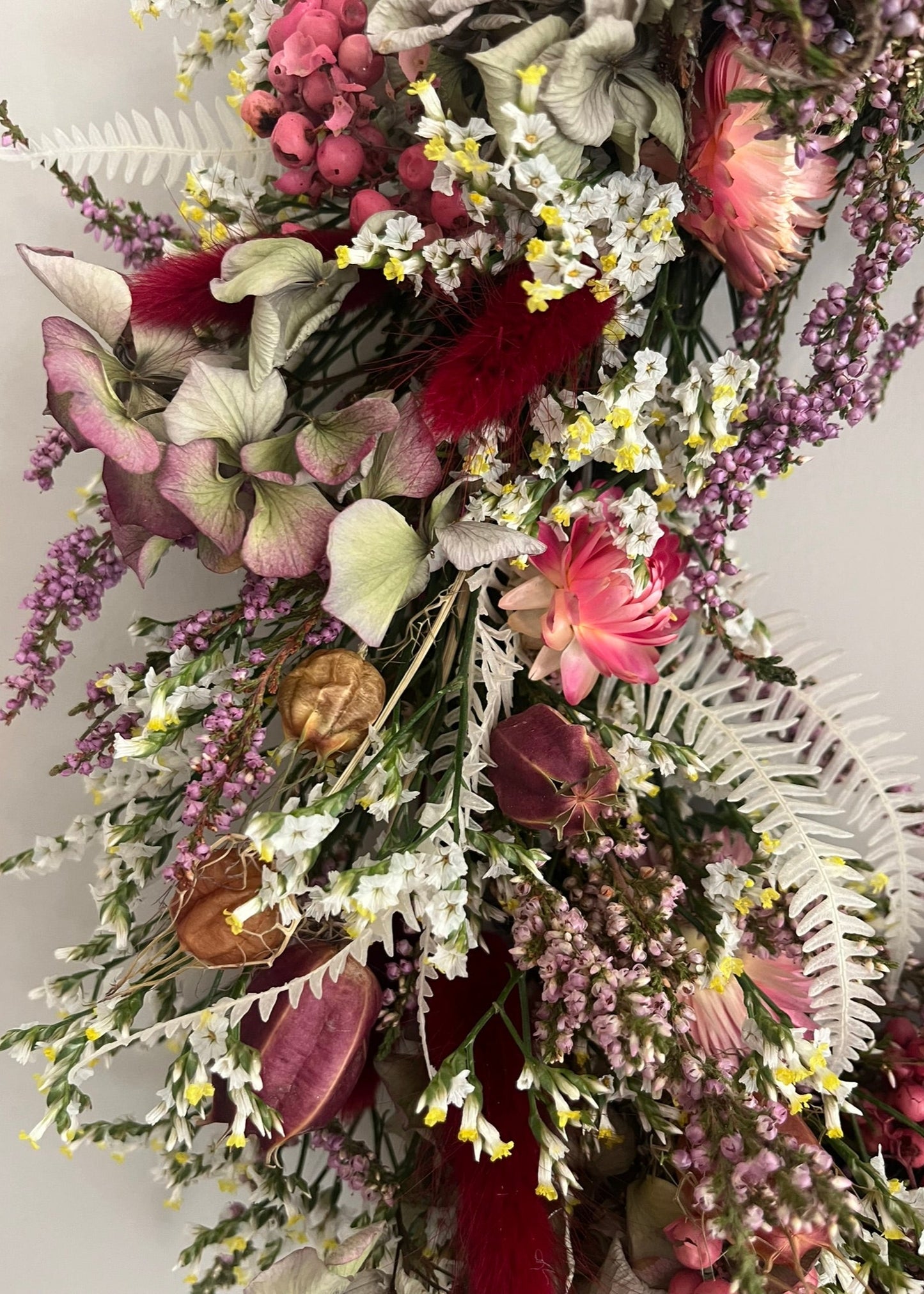 Colorful floral arrangement with a white background