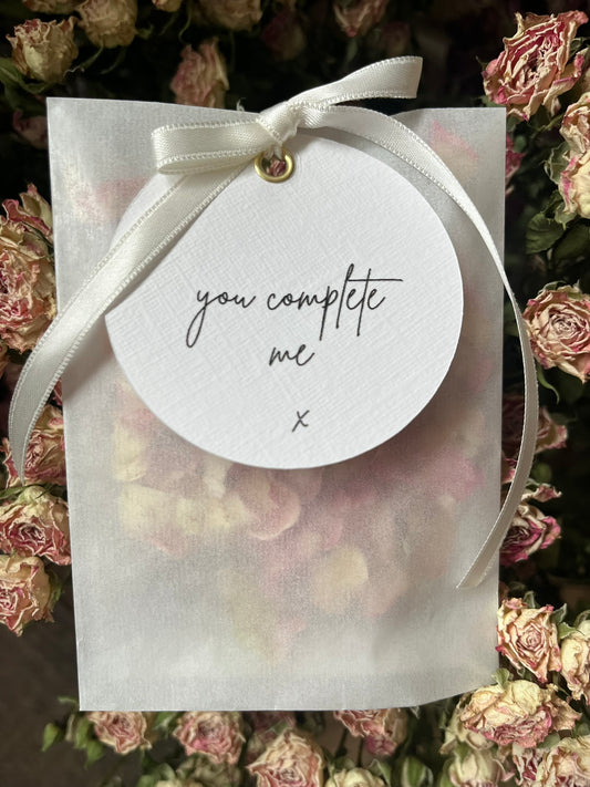Petal Confetti "You Complete Me" - Tag Packets