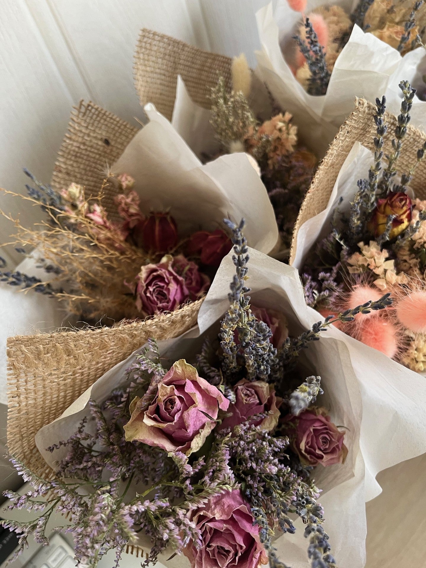 Letterbox Bouquet - Peach and Lavender